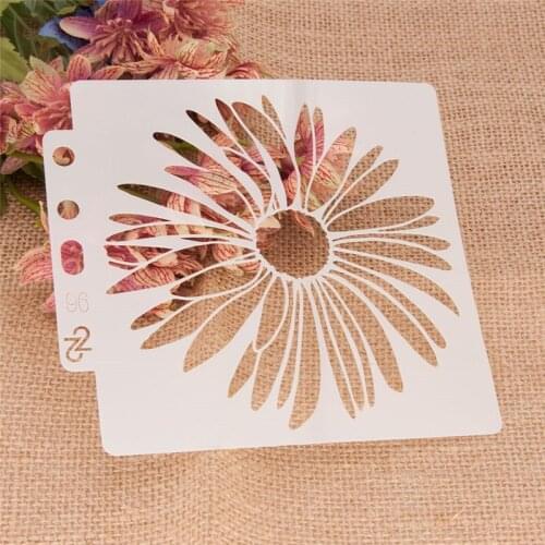 Sun Flower Stencils for DIY Scrapbooking Plastic Handmade Template Photo Album Cake Tools Diary Decor