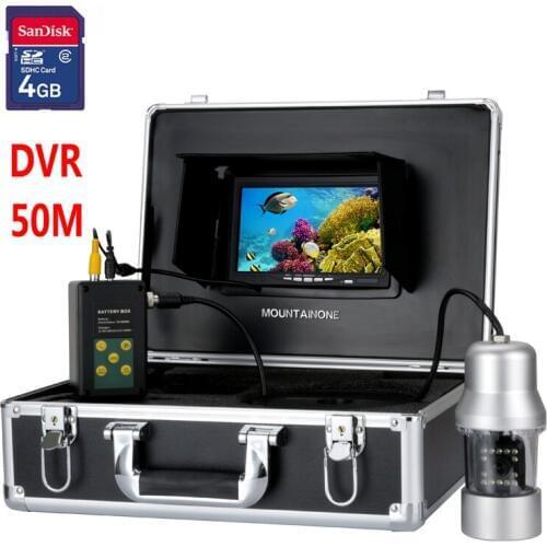 50M 7" TFT DVR Recorder Underwater Video Fishing Camera System 0- 360 Degree View, Remote Control, 14x White Lights