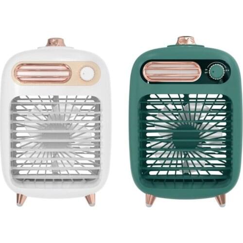 Mini USB Portable Air Cooler Fan Air Conditioner Light Desktop Air Cooling Fan Humidifier for Office Bedroom