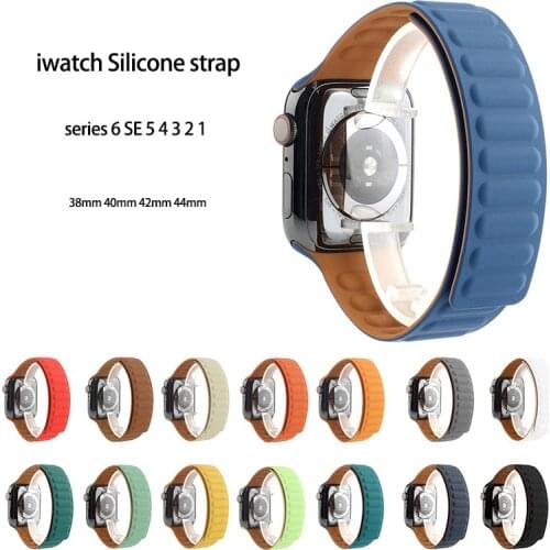 Silicone Link Strap For Apple Watch Band 40mm 44mm 42mm 38mm 42mm Bracelet for IWatch Series 6 5 4 3 SE Sport Loop Watch Strap