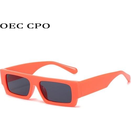OEC CPO Vintage Rectangle Sunglasses Women Brand Steampunk Square Sun Glasses Men Retro Shades Female Punk Eyewear UV400 O966