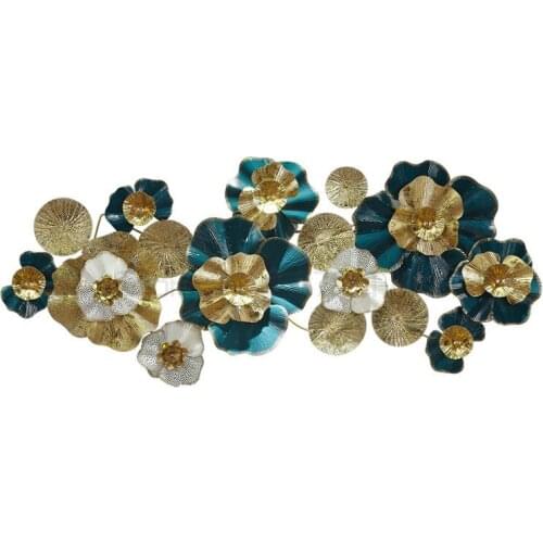 Modern European iron pendant wall decoration living room background wall porch metal wall decoration gold flower wall hanging