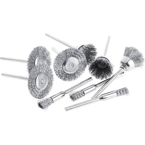 9 Steel Brush Wire Wheel Brushes Die Grinder Rotary Electric Tool for Engraver