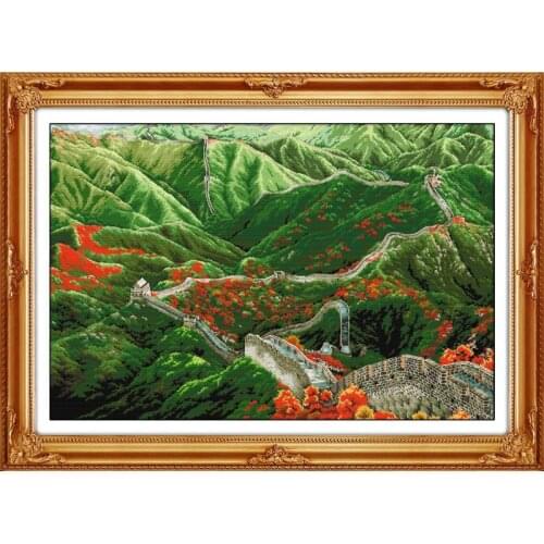 The Great Wall Stamped Embroidery Needlework Cross Stitch Kit Patterns 11CT 14CT Printed Canvas Counted Thread Fabric Home Decor