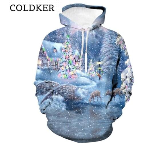 COLDKER 3d snow days print hoodies men cloth casual Hoody males Tops high quality streetwear cloth men/women plus size