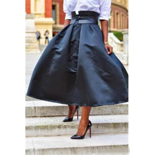 Simple A Line Zipper Style High Waist Puffy Ankle Length Taffeta Black Skirt Without Sash Women To Formal Party Fashion Skirts