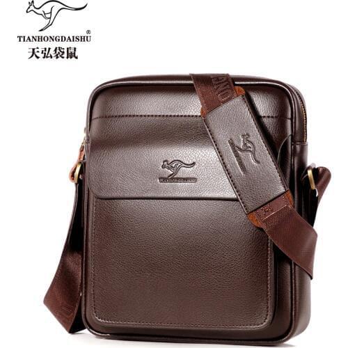 Vintage Crossbody Bags Quality Leather Male Messenger Bag For Shoulder Bag Business Casual Work Travel Bag High capacity