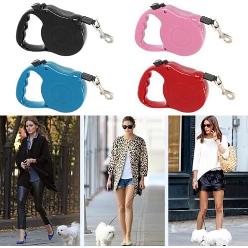 3M 5M Retractable Dog Leash Extending Puppy Walking Leads for Dogs Cats