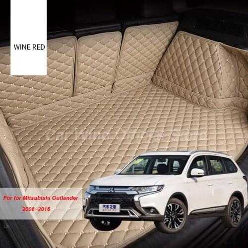 High quality Car Trunk Mats For Mitsubishi Outlander 2006-2016 5 seats Cargo Liner Accessories