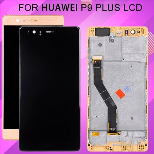 1PCS Promotion 5.5inch Catteny For Huawei P9 Plus Lcd Display Touch Panel Screen Digitizer Assembly Free Shipping With Frame
