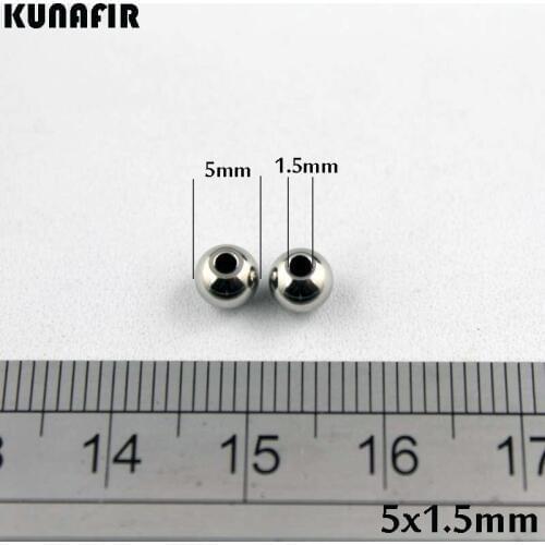 1.5mm/2mm hole 5mm smooth stainless steel beads ball jewelry DIY parts accessories 300pcs ZSP402
