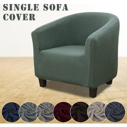 1 Seater Elastic Sofa Cover For Living Room Knitted Stretch Slipcovers Solid Color Sofa Couch Cover
