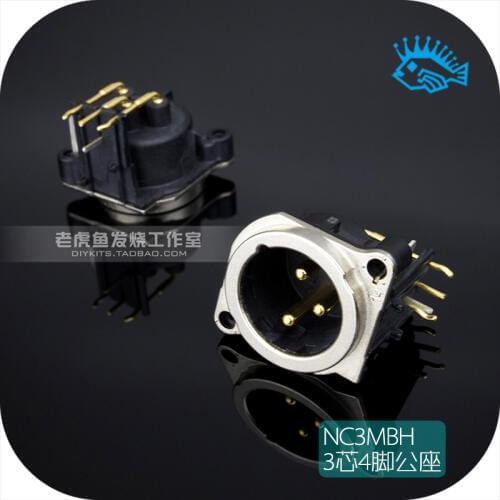1pcs/5pcs Switzerland Neutrik NC3MBH three pin XLR Cannon male socket metal shell horizontal installation