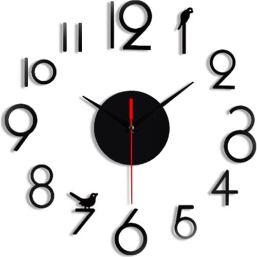 1 PCS DIY Creative Digital Acrylic Wall Clock Frameless Mirror Stickers Modern Art Decal Funny Homes Decor Modern Decors 50x50cm