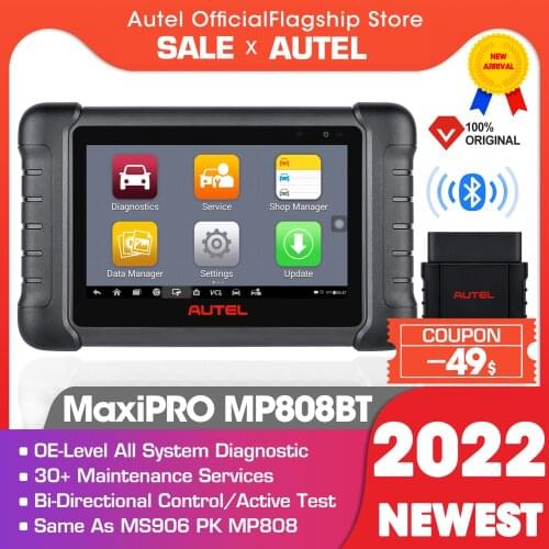 2021 Autel MaxiPRO MP808BT OBD2 Auto Diagnostics Scan Tool All System 30+Services ECU Coding& Active Test Better DS808 MP808