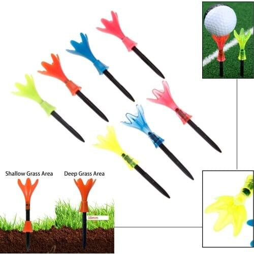 Gohantee 3Pcs Golf Tees Petal Rotation Limit Ball Tees Adjustable Height Super Stable Ball Tees Golf Accessories 7 Colors Choose