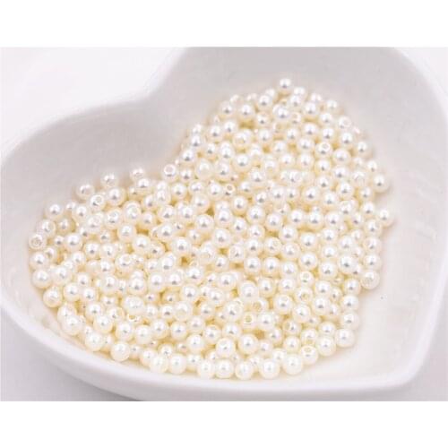 4/5/6/8mm White Colors Acrylic Beads Loose Round Beads For Bracelet Necklace DIY Jewelry Accessories