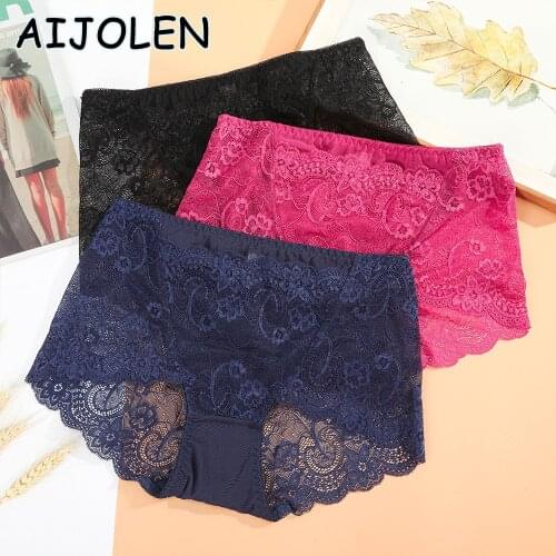 AIJOLEN See-through Sexy Lace Panties Womens Transparent Temptation Underpants Hip-lifting Seamless Briefs Womens Underwear