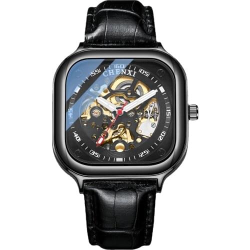 Hot selling fashion new automatic mechanical watch mens waterproof hollow mechanical watch mens watch luminous hour hand