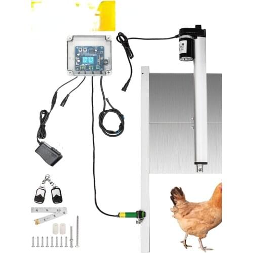 Automatic Chicken Door Opener Kits with Light Sensor Induction 12.6x11.8" Automatic Duck Coop Door Opener with Infrared