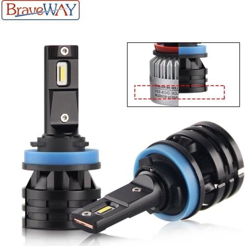 BraveWay CRE Chip H7 LED Car Light H7 9005 HB3 9006 HB4 LED Auto Bulb 6500K 12000LM 60W 12V H4 H11 LED Headlight for Motorcycle