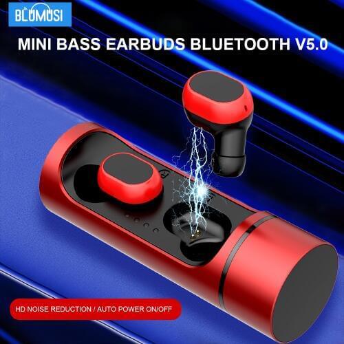 BluMusi K1 TWS Wireless Headphones Bluetooth 5.0 True Wireless Stereo Earphones Noise Reduction Headset Mini Bass Earbuds