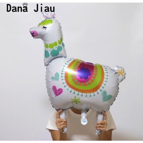 Big White Alpacas Foil Balloons Baby Shower Childrens Birthday Zoo Animal Theme Party Decoration Kids Toy Holiday Ball