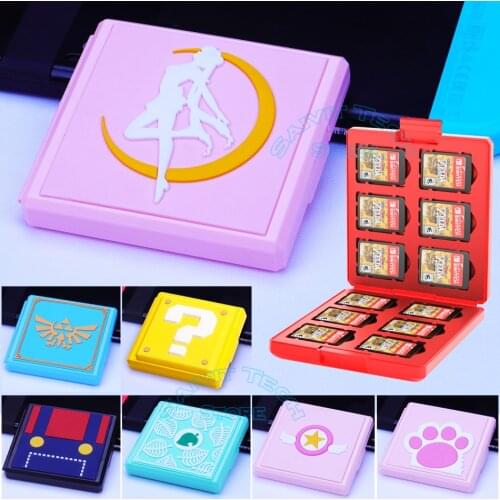 Cute Game Card Case for Nintend Switch Animal Crossing New Horizons SD Cards Pink Shell Storage Box for Nintendo Switch/Lite