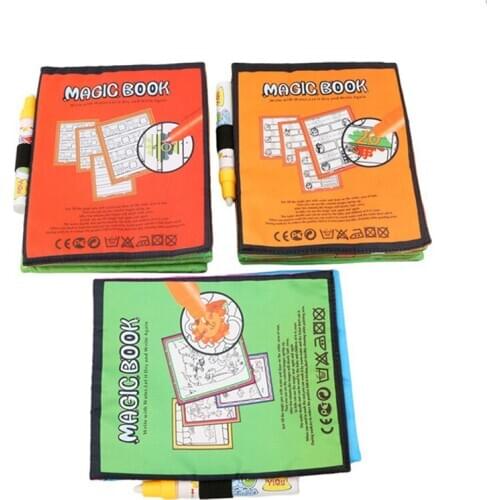 Children Drawing Toy 3 Colors Magic Water Drawing Book Coloring Book Doodle With Magic Pen Painting Boards