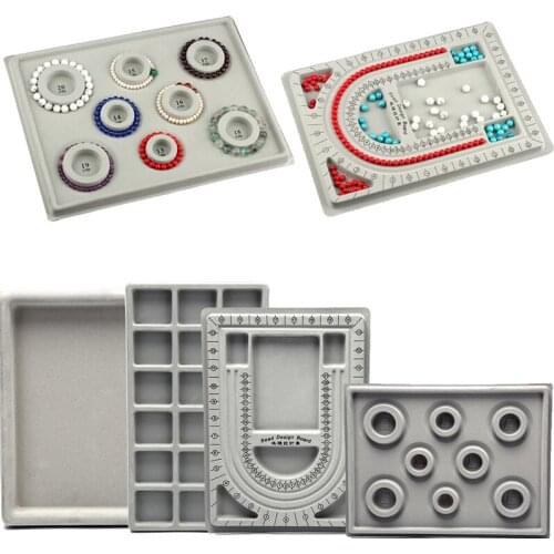 DIY Flocked Bead Board Bracelet Beading Jewelry Making Tray Craft Tool Necklace Design Plate Beaded Design Desk Craft Supplies