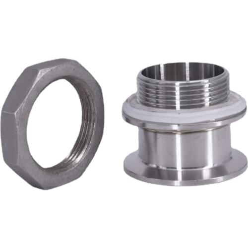 Double Ferrule 1.5" 2" Tri Clamp x 1-1/4" 1-1/2" BSP Male Sanitary Adapter SUS 304 Stainless Steel Pipe Fitting Homebrew