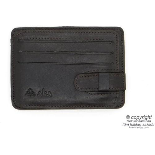 Genuine Leather Card Wallet | İsme Custom Badge Holder | 11x8 | TM 100-1 Gift Badge Holder Dark Coffee
