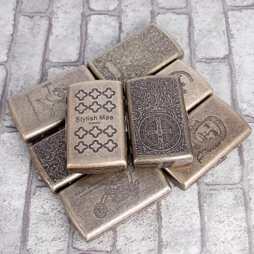 Pocket Cigarette Box Personalized 12 Sticks Vintage Metal Constantine Cigarette Boxes Holders Smoking Cigarette Case Portable