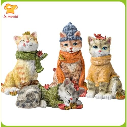 Maple Leaf · Cat Silicone Moulds Animal Kitten Birthday Gift Home Decoration Candle Resin Molds