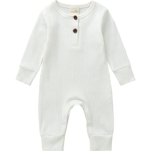 Spring Autumn Newborn Infant Baby Girl Boy Long Sleeve Solid Color Soft Romper Jumpsuit Casual Clothes Outfit