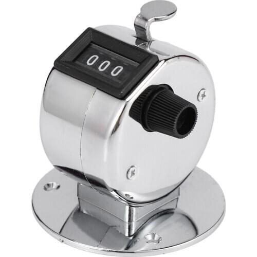 Round Base 4 Digit Manual Hand Tally Mechanical Palm Click Counter