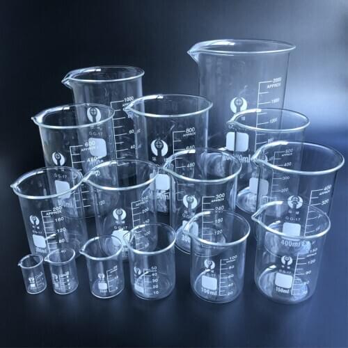 1 set Laboratory Glass Beaker Borosilicate 3.3 Labotatory Measuring Glass kitchen Cup