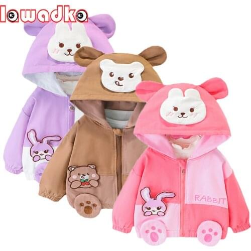 Lawadka Jackets For Girl Boy Cartoon Baby Clothes Zipper Kids Girl Coat Fashion Hooded Childrens Outerwear Spring Autumn 6M-3T