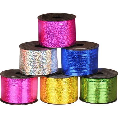 New Laser color band Ribbon width 5mm Light 100yards wedding supplies room birthday balloon decoration arrangement rope ribbons