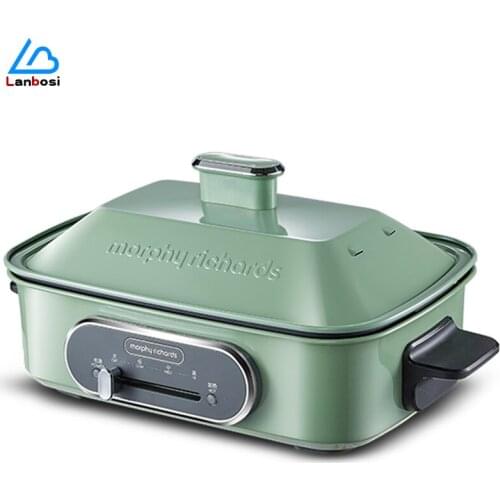 Multi-Function Pot Barbecue Grill Hot Pot Cooking Pot Electric Oven Household Integrated Electric Grill Pan
