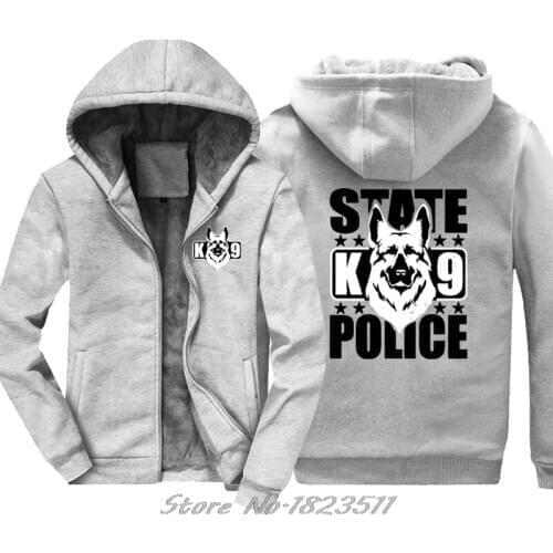 Men winter Fashion German Shepherd Dog Police K9 Sweatshirt State Police K9Design Your Own hoodie Jacket Harajuku Streetwear