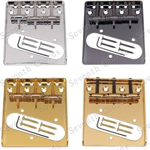 A Set Vintage 3 Saddle Ashtray Bridge For TL Electric Guitar Replacment - Strings through bridge or body - Chrome - Black - Gold