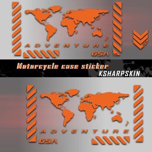 For BMW R1200GS R1250GS F850GS Stickers Motorcycle Tail Top Side Box Cases Panniers Luggage Aluminium Adventure world map decals