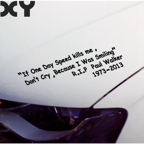 The Fast and the Furious Paul Walker Car Stickers for Motorcylcle and So on Drop Shipping