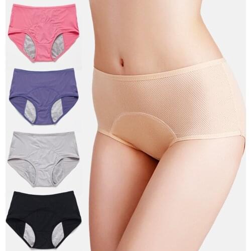 Leak Proof Menstrual Panties Inner diaphragm-fast water absorption Widening Crotch Breathable Plus Size L-6XL Physiological Pant