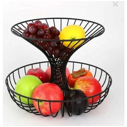 Nilşah Two Layer Modern Metal Fruit Bowl Iron