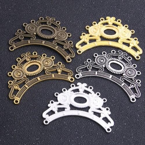 2PCS 46*64mm Five Color Necklace Charm Women Jewelry Fashion Porous Connector Pendant Necklace