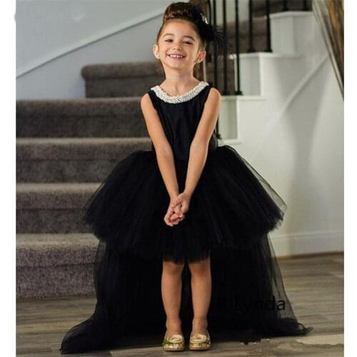 Flower Girl Dresses White Lace Princess Crystal belt For Weddings Girls Pageant First holy communion Dresses