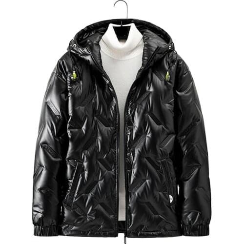New Glossy Down Jacket Men Streetwear 2021 Brand Winter Down Coats Mens Warm Puffer Jacket High Street Male Outerwear Coat