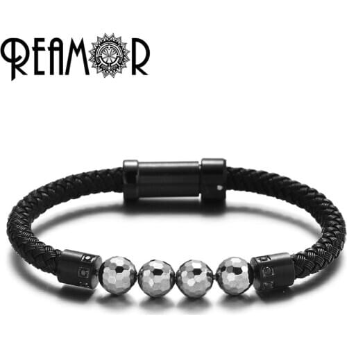 REAMOR Caprice Series Detachable DIY Bracelets For Men Women Black 316l Stainless Steel Wire Bracelet Trendy Dazzle Cool Jewelry